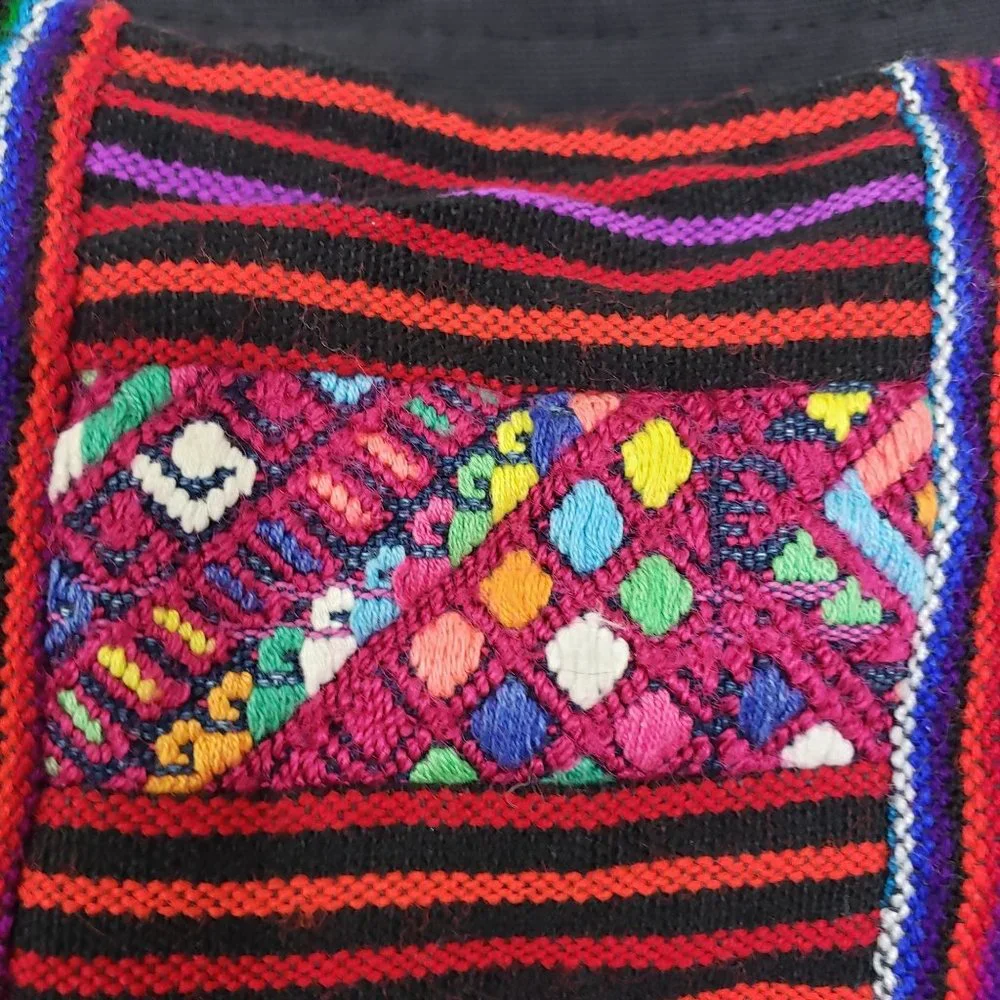 Elsa Ortiz handmade with embroidered front bib‎ wool blend jumper dress